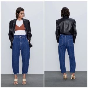 •Zara• Paperbag Waist Jeans